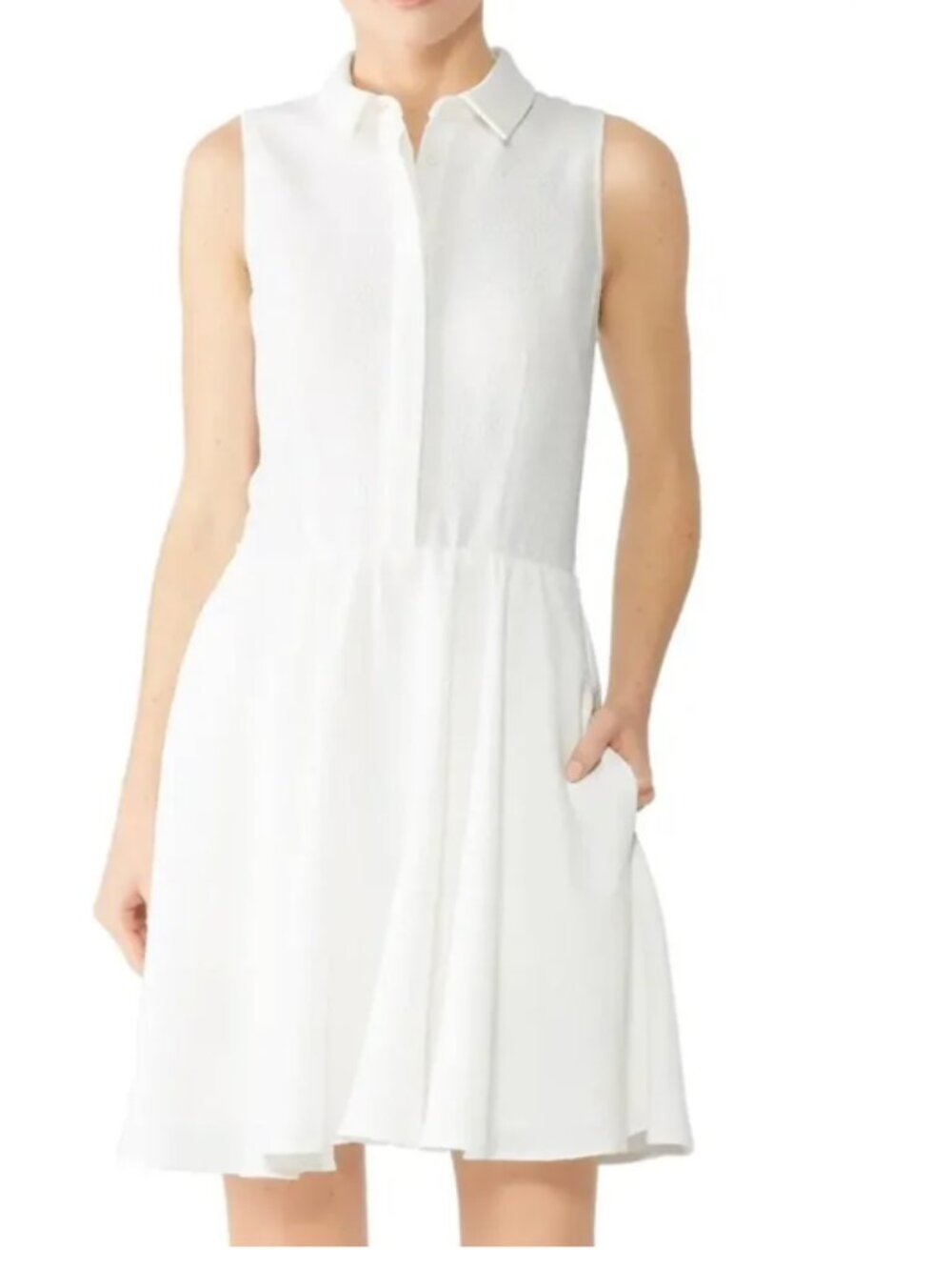 Black Halo Malena Dress Collared Mini Off White XS